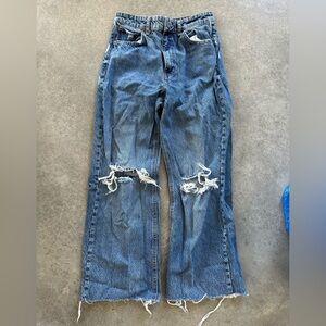 Zara Distressed Blue Denim Jeans